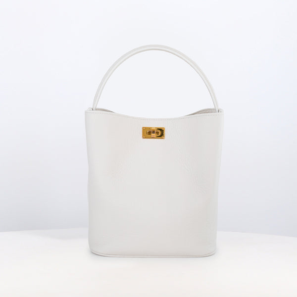 SAC SEAU EN CUIR ODÉON MINI CRAIE