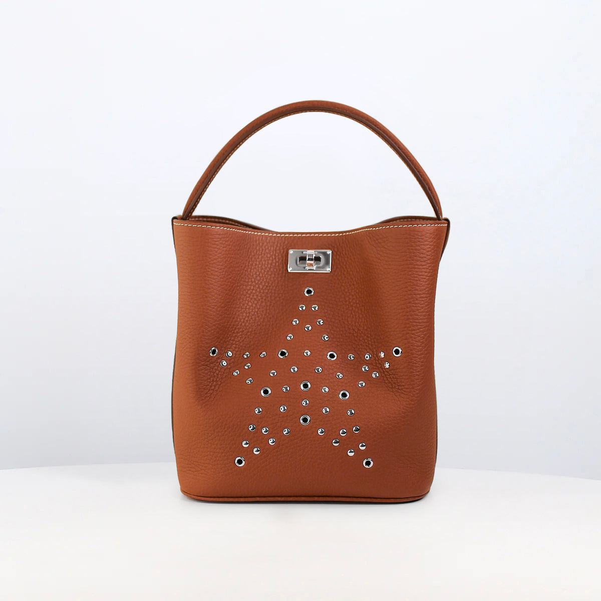 LEATHER BUCKET BAG ODEON MINI GOLD HOPE