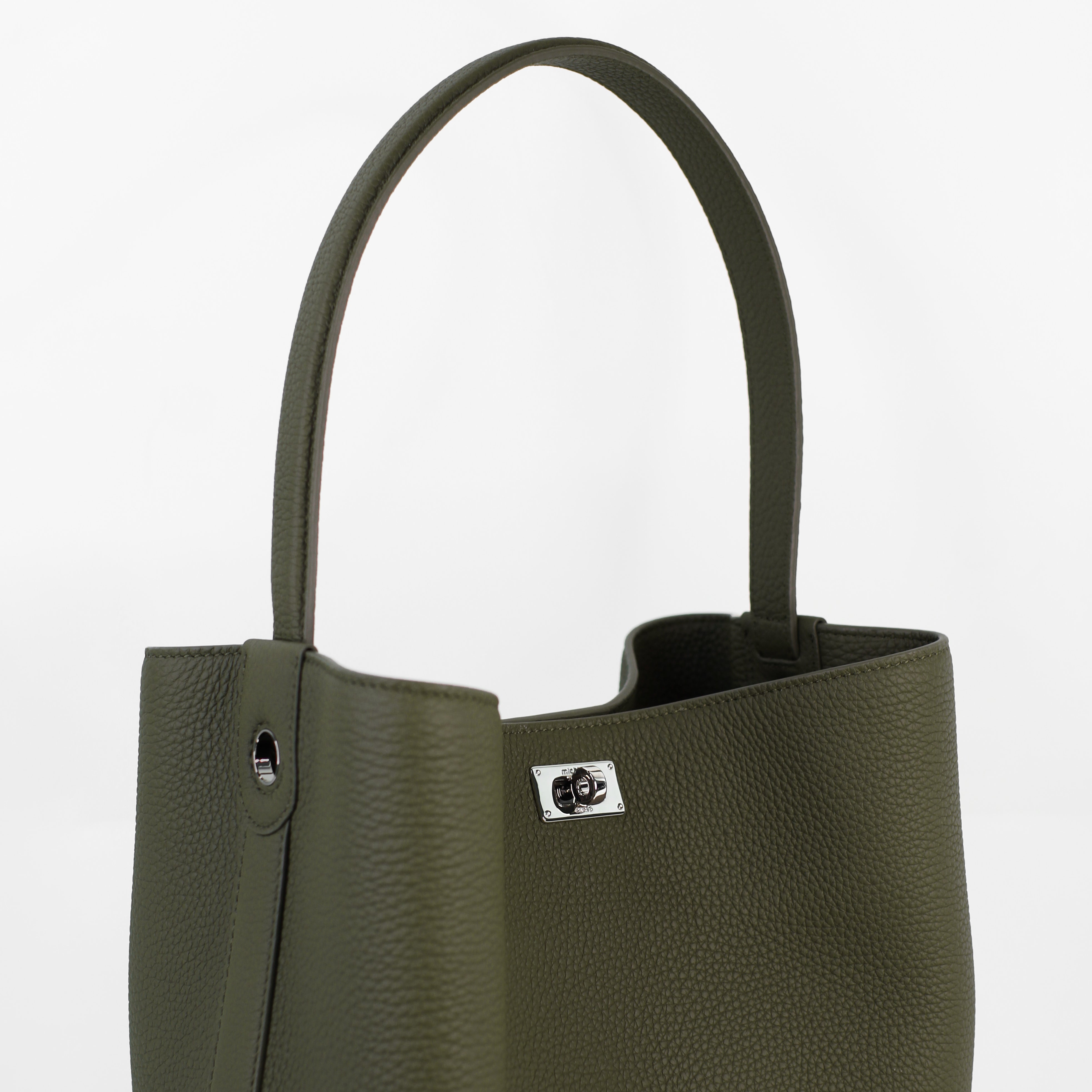 SAC SEAU EN CUIR ODÉON PM KAKI