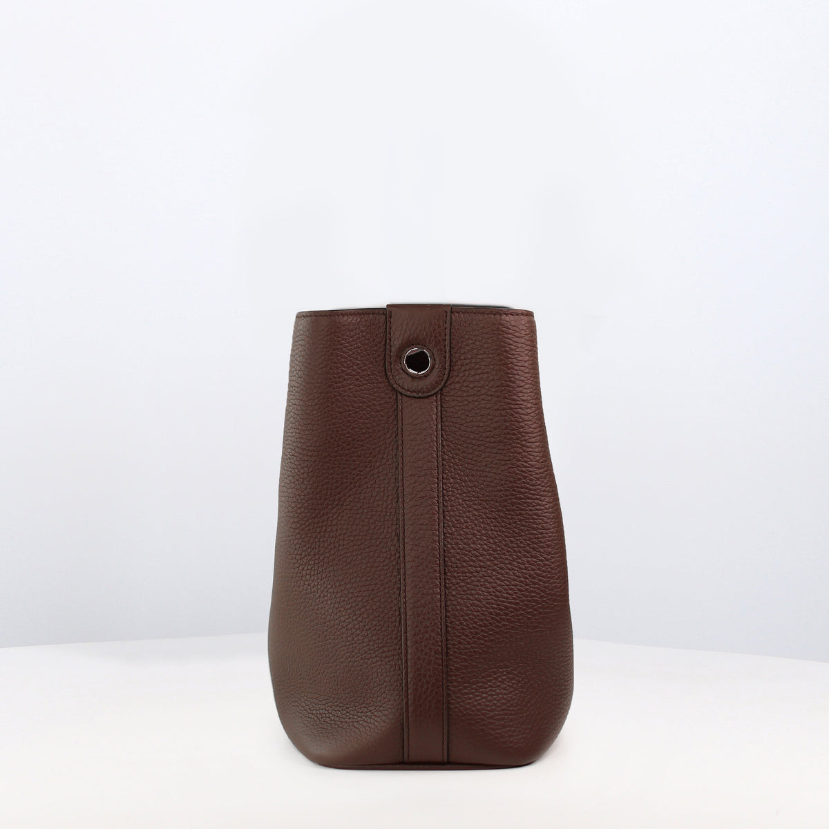 LEATHER BUCKET BAG ODEON PM PRUNE