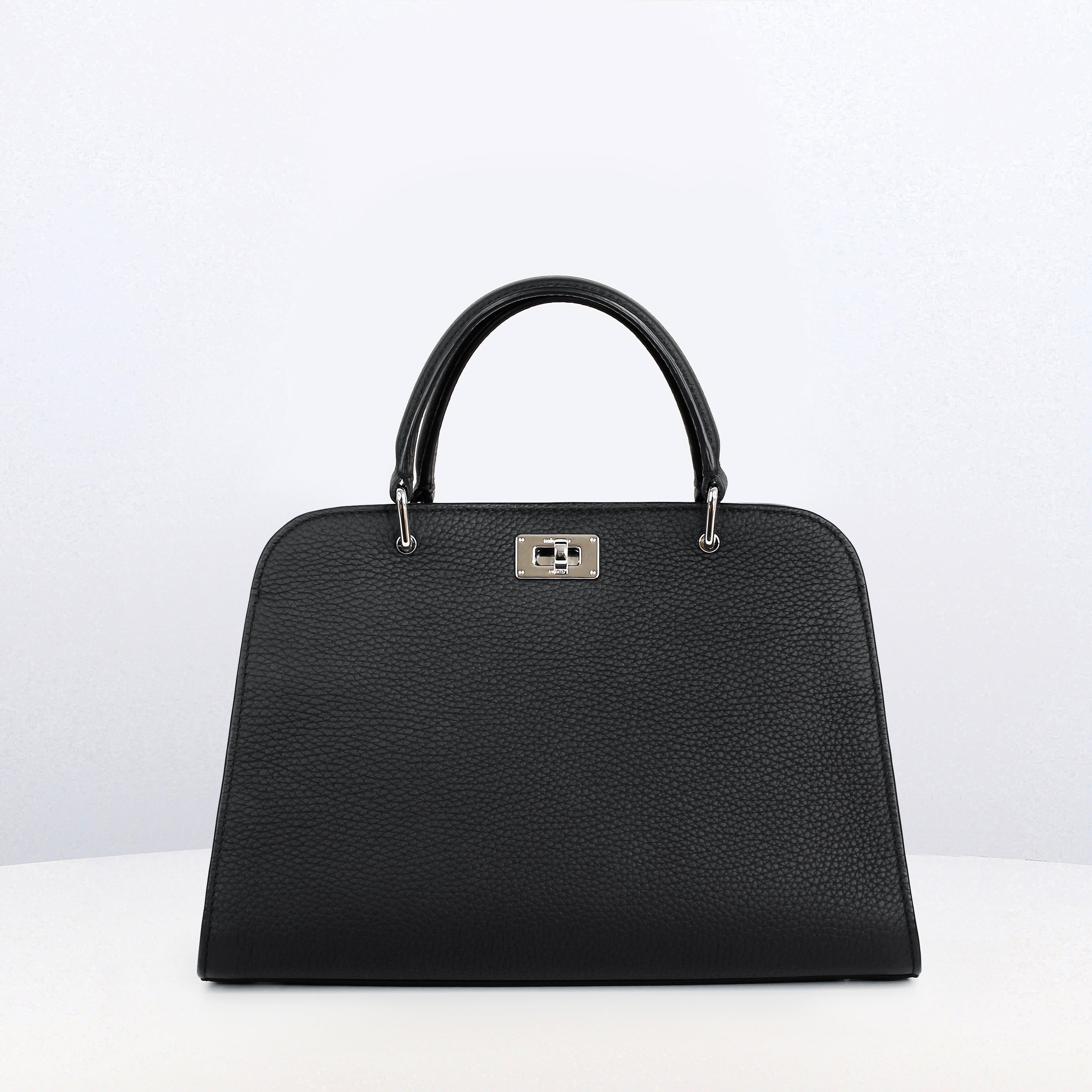 LEATHER HANDBAG OPERA MINI BLACK