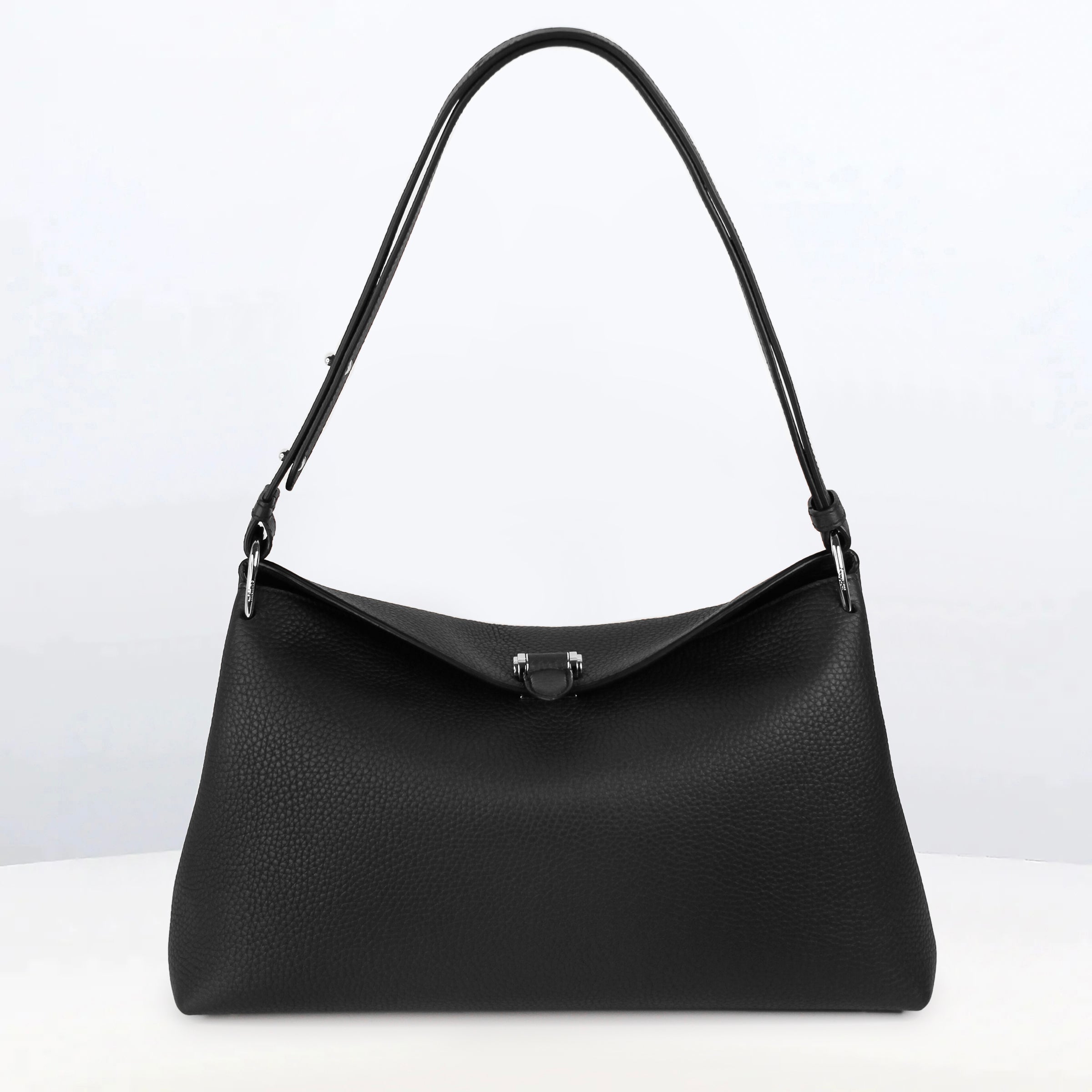 LEATHER HANDBAG PASSY PM BLACK