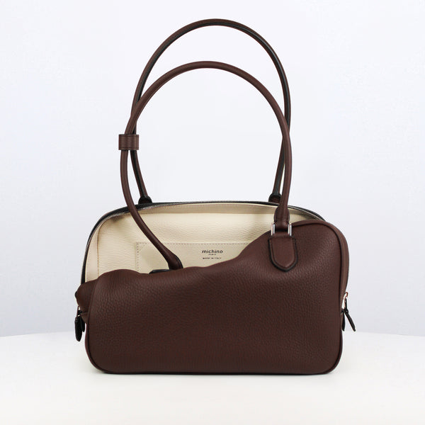 SAC À MAIN EN CUIR BOSTON TUILERIES PM PRUNE